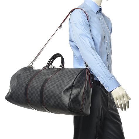 louis vuitton keepall 55 damier graphite review|keepall 55 with shoulder strap.